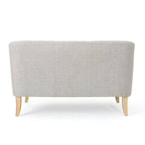 English Elm Christopher Knight Home® - LOVESEAT Mid-Century Modern Beige Fabric Sofa with Wood Legs, High-Density Foam Comfort, 49.25" W 60868.00BTWD