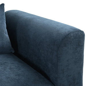 English Elm U_style Modular U-shaped Sectional Sofa with Storage Ottomans Linen Polyester 6 Seat Blue WY000462AAC