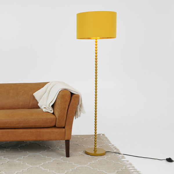 English Elm Ashcroft Furniture - Modern Orbit Floor Lamp - Stylish Ochre & Gold Corner Lighting For Living Rooms, Bedrooms, Offices B183P315104