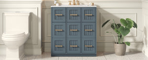 English Elm 30inch Bathroom Vanity with Undermount Sink, Tip-Out Tray, Soft-Close Doors, Spacious Drawers & Handles Blue N710P331580C
