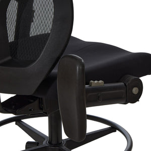 OSP Home Furnishings Drafting Chair with Progrid Mesh Back Ergonomic Lumbar and Pneumatic Height Adjustment 99583FDC-30