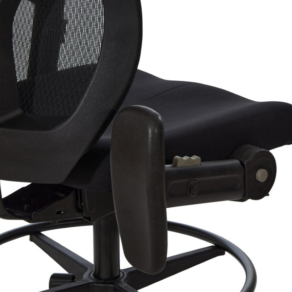 OSP Home Furnishings Drafting Chair with Progrid Mesh Back Ergonomic Lumbar and Pneumatic Height Adjustment 99583FDC-30