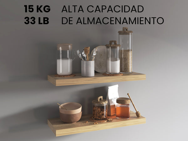 English Elm Ecco 31.5" Floating Shelves Set of 2 – Macadamia Beige Matte Finish, Hidden Brackets, Sturdy Display Storage B200P361984