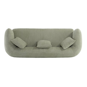 English Elm Round Arm Curved Sofa Plush Upholstered Mid-century Living Room Lounge Seating Light Green N771P270523L