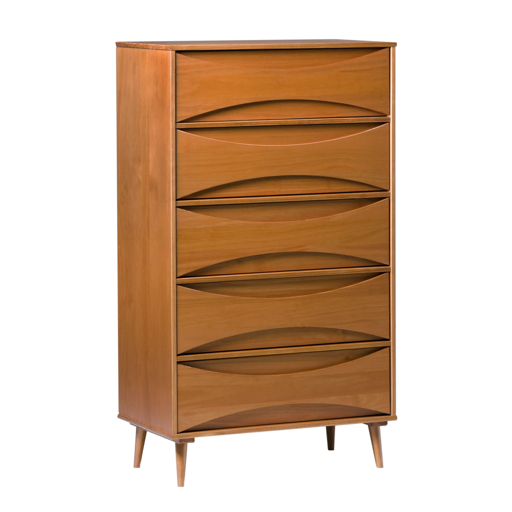 30" Atticus 5 Drawer Chest BR5DATTDRCA-T Caramel BR5DATTDRCA-T Walker Edison