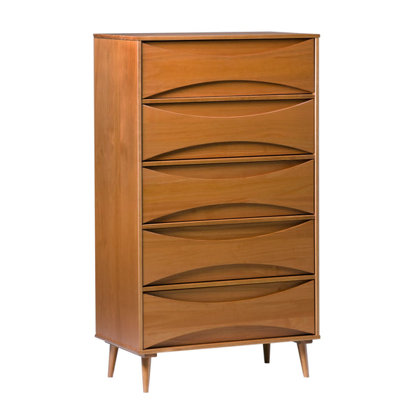 30" Atticus 5 Drawer Chest BR5DATTDRCA-T Caramel BR5DATTDRCA-T Walker Edison