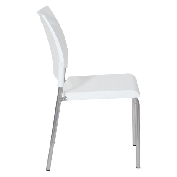 OSP Home Furnishings Straight Leg Stackable Office Chair Polyurethane Seat Modern Frame Ships Assembled STC8300C28-11
