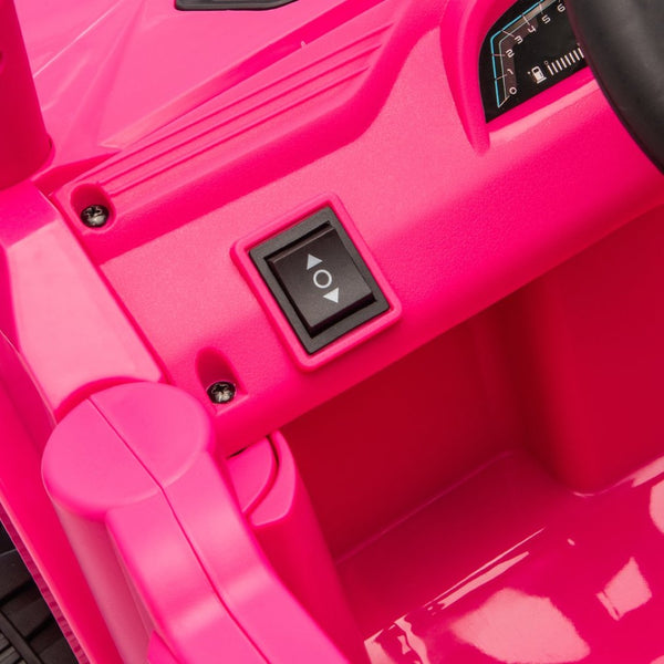 English Elm 12v Kids Electric Utv with 4-wheel Suspension Anti-collision Bar and 2-hour Battery Pink W1578P343328