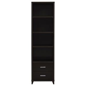 English Elm Barnaby Cappuccino 4-Piece Entertainment Center Set with Tall Console, Media Towers & Bridge Shelf B062S00835