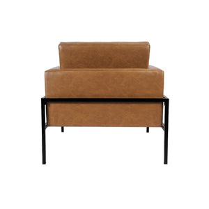 English Elm Fiam Contemporary Faux Leather Accent Armchair with Sleek Matte Black Metal Legs B056P416976