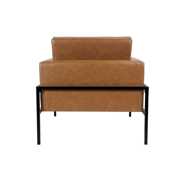English Elm Fiam Contemporary Faux Leather Accent Armchair with Sleek Matte Black Metal Legs B056P416976