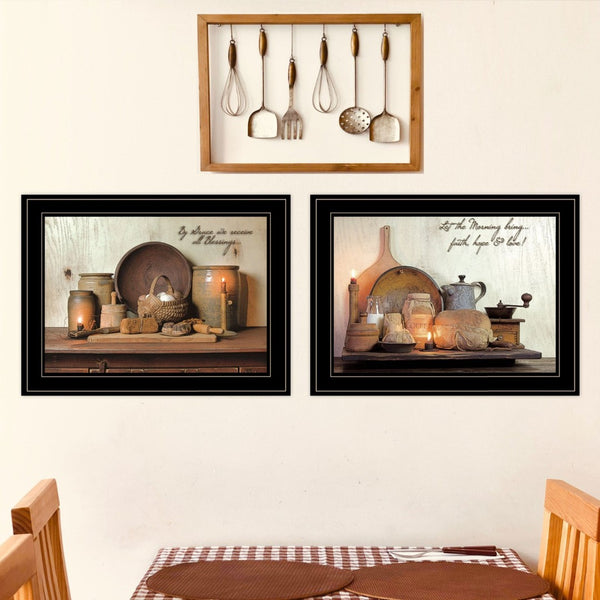 English Elm "by Grace" Susie Boyer 2-piece Framed Wall Art Set with Canvas Finish for Modern Decor B06788280