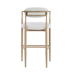 English Elm Christopher Knight Home® - Barstools Set Of 2 - Chic Beige Upholstered Bar Stools With Back, Natural Wood & Iron Legs, 260Lbs Capacity N779P248198N