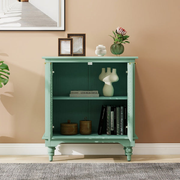 English Elm American Hollow Carved Ash Veneer Two Door Sideboard Cabinet for Living Room Storage W688P265010