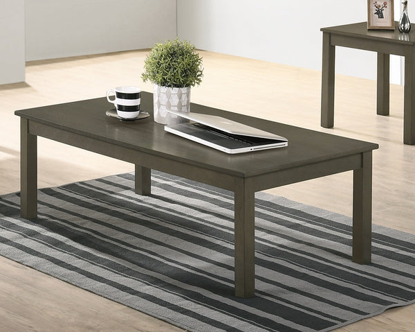 English Elm Dark Gray 3-Piece Coffee & End Table Set – Elegant Rubberwood Living Room Accent, Sturdy, Stylish B011P237489