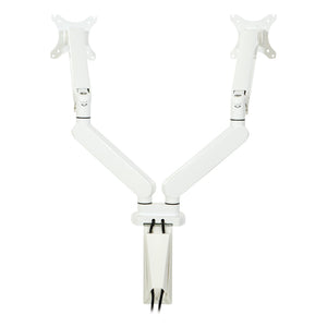 OSP Home Furnishings Double Monitor Arm Dual Setup with Gas Spring Articulation and Integrated Cable Management White A2MAD1730-WH