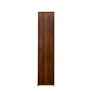 English Elm Display Curio Cabinet with Led Lighting Five Shelves Acrylic Doors Tall Bookcase W331P380593