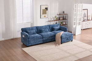 English Elm United Oversized 112" Modular Sectional Sofa - Modern Chenille Cloud Couch With Storage Ottoman & Usb Ports W1568S00190-GIGA