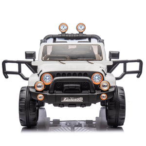 English Elm 24v Kids Electric Ride on Car with Parental Remote Rear Suspension and Bluetooth Audio White W1578P228746