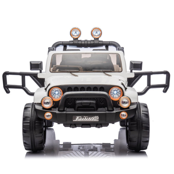 English Elm 24v Kids Electric Ride on Car with Parental Remote Rear Suspension and Bluetooth Audio White W1578P228746