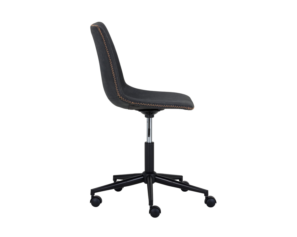 Sunpan Cal Office Chair - Stylish Mid-Century Design with Adjustable Height and Smooth Mobility for Comfort Antique Black