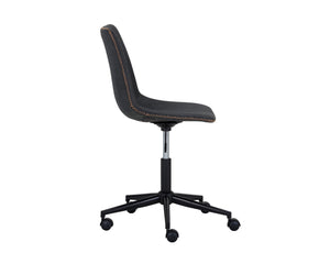 Sunpan Cal Office Chair - Stylish Mid-Century Design with Adjustable Height and Smooth Mobility for Comfort Antique Black