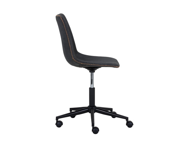 Sunpan Cal Office Chair - Stylish Mid-Century Design with Adjustable Height and Smooth Mobility for Comfort Antique Black