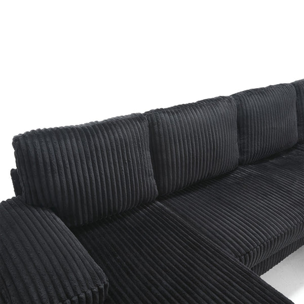 English Elm Modern U-Shaped 4-Seat Sofa With Double Chaise - Luxurious Velvet, Spacious Comfort & Style W2705S00017-GIGA