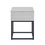 English Elm Celestial Contemporary Storage End Table, White