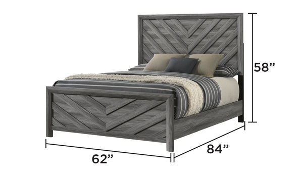 English Elm Denver Modern Style Queen Bed In Durable Gray Wood – Sleek Design, Comfortable Support & Easy Assembly B009S01822