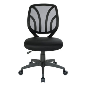 OSP Home Furnishings Screen Mesh Armless Task Chair with Lumbar Support for Home Office Productivity EM69200PN-3M