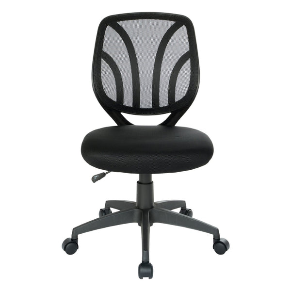 OSP Home Furnishings Screen Mesh Armless Task Chair with Lumbar Support for Home Office Productivity EM69200PN-3M