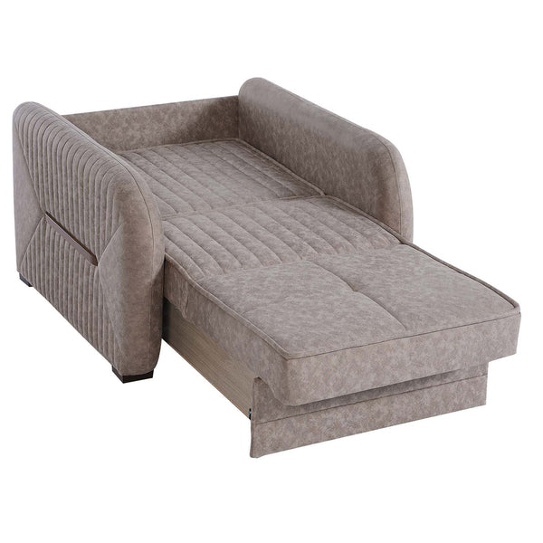 English Elm PrimeNest Flyte Collection Upholstered Convertible Armchair with Storage, Microsuede Comfort Sleeper Beige B030P286244