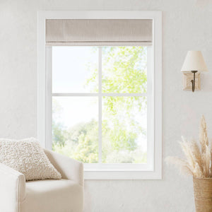 English Elm 1 Blackout Cordless Roman Shade 27x64 Inch Thermal Light-Blocking Window Treatment for Privacy Comfort Linen 4.96 L x 9.25 W x 8.07 H B035P319844