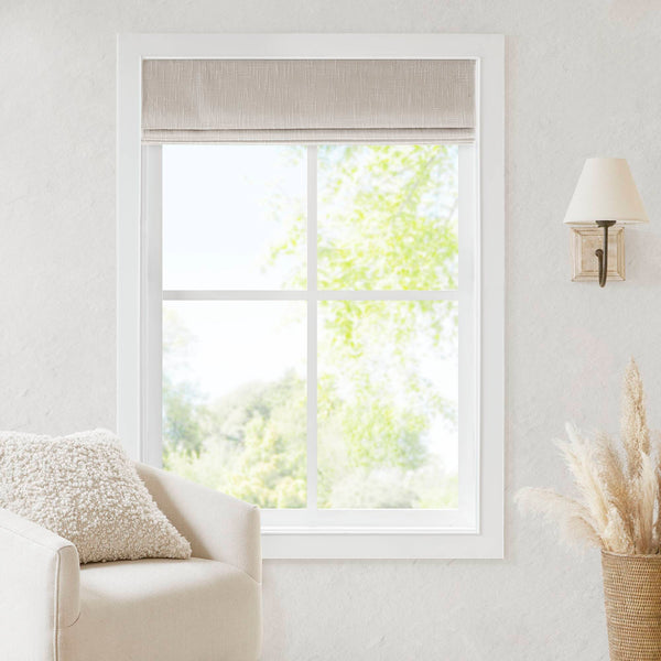 English Elm 1 Cordless Total Blackout Roman Shade 33x64 Inch Polyester Viscose Blend Easy Lift Installation Linen 5.96 L x 9.25 W x 8.07 H B035P319847