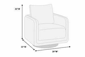 English Elm Gorgeous swivel accent chair in leather-like fabric with 360° movement, plush pillow and sleek base Auburn 33 L x 32 W x 22 H B011P369864