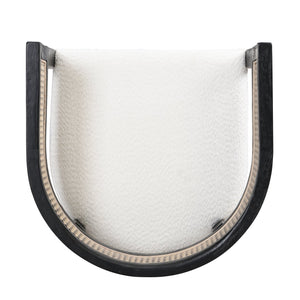 English Elm Christopher Knight Home® - DINING Chair Set of 2 with Rattan Round Back and Upholstered U‑Seat, Wood Frame, Contemporary Style Beige+Black N771P192287H