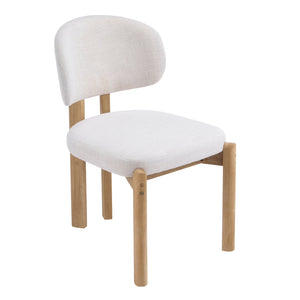 English Elm Christopher Knight Home® - Beige Upholstered Dining Chairs Set Of 2 – Scandinavian Style With Ergonomic Comfort & Natural Frame N768P341563N