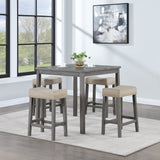 OSP Home Furnishings Celina 5-Piece Counter Height Set Antique Grey/Lt Grey