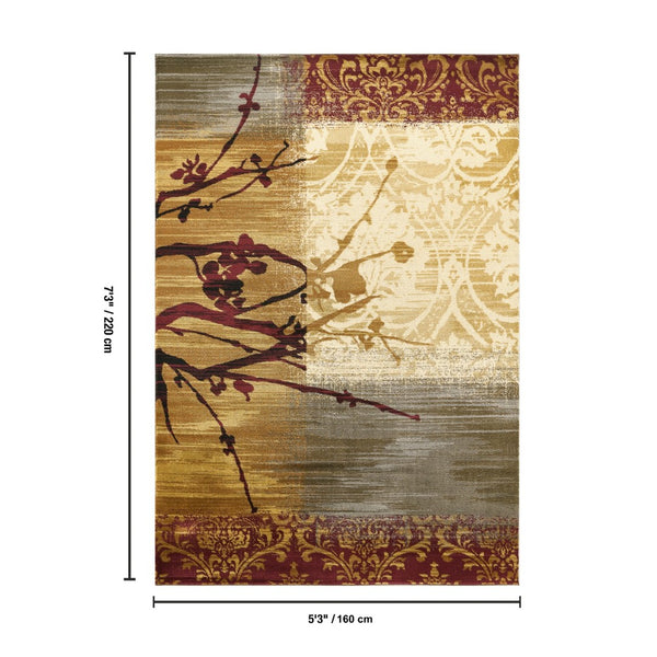 English Elm Joy Bohemian Abstract Nature Motif Area Rug Earthy Terracotta Sage Living Room B186P452312