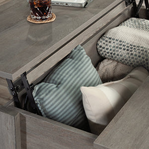 English Elm Lift-Top Coffee Table With Versatile Storage & Stylish Brown Finish For Modern Living Spaces B356P367796