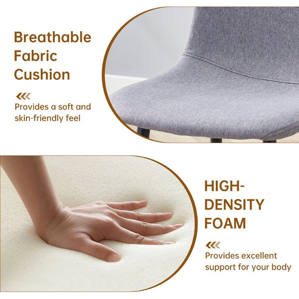 English Elm Table Extendable Round-To-Oval Mdf Dining Set With 4 Light Gray Linen-Cotton Chairs For Gatherings W1151S04142-GIGA