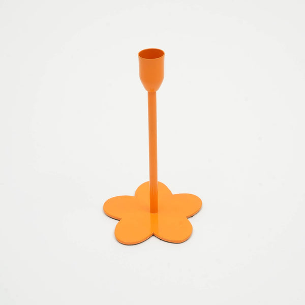 English Elm Home Floral Fusion Metal Candle Holder – Stylish 4x7 in Decorative Accent for Living Room Ambiance and Warmth Orange B346P336852