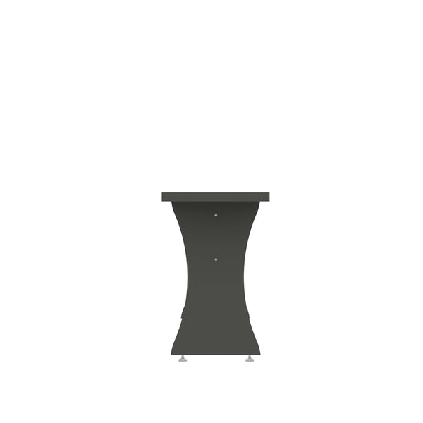 English Elm Coney Dining Bench with Curved Silhouette and 550 lb Capacity, Sleek MDF Frame for Modern Homes Charcoal grey B365P398209