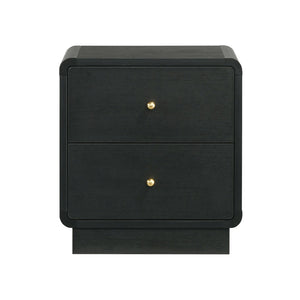 English Elm 2-drawer Nightstand Melamine Veneer Brass Hardware Modern Bedroom Bedside Table B016P459888