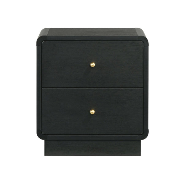 English Elm 2-drawer Nightstand Melamine Veneer Brass Hardware Modern Bedroom Bedside Table B016P459888