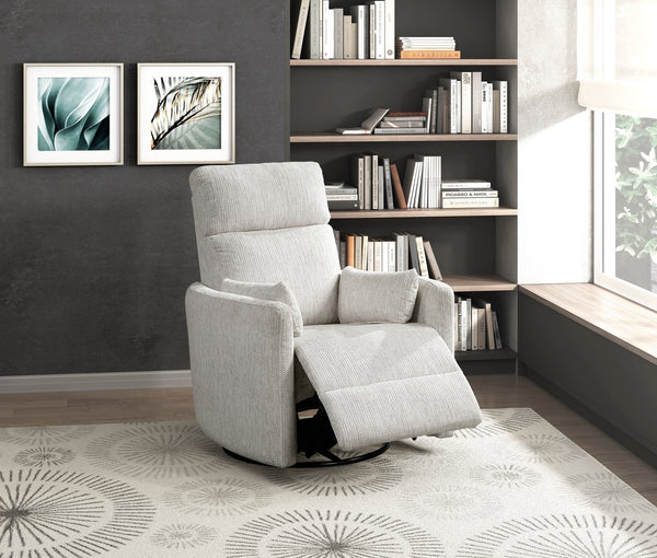 English Elm Modern Swivel Glider Recliner Chair with 360° Rotation, Plush Microfiber Upholstery & Pillows for Nursery Living Room Comfort Beige 33 L x 32.5 W x 26 H B011P395821