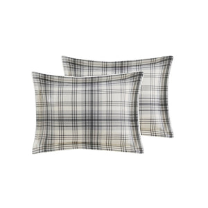 English Elm King/Cal King Bernston Faux Wool to Faux Fur Comforter Set – Plaid Print, Down Alternative, Oeko-Tex B035129374