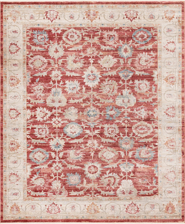 Unique Loom Noble Alexander Machine Made Floral Rug Red, Blue/Gray/Ivory/Olive/Puce/Beige 9' 0" x 11' 3"