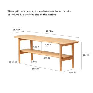 English Elm Center Table - Elegant Solid Wood Coffee Table With Double Shelves For Stylish Storage & Easy Assembly W1283P298068